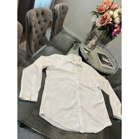 Michael Kors Shirt Mens L Large White Button Up Long Sleeve Casual Cotton Adult - Picture 3 of 16